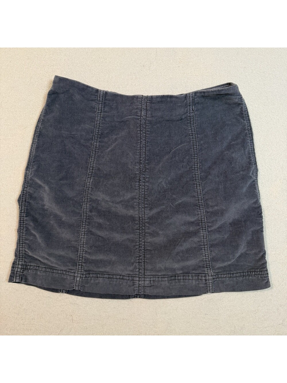 Free People Womens Navy Blue Corduroy Mini Skirt High Waisted Size 8 No Hook